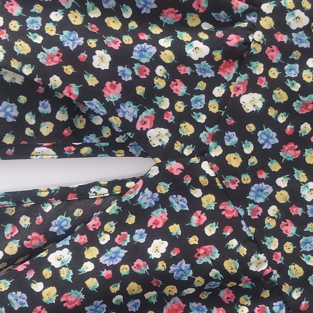 Brave Soul Women Floral Printed Midi Dress size Small V-neck short sleeves - Picture 4 of 8